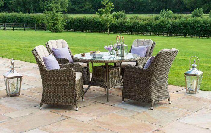 Maze Winchester 4 Seat Round Dining Set  Maze Winchester 4 Seat Round Dining Set