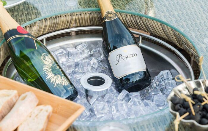 Maze Winchester 6 Seat Dining Set with Ice Bucket and Lazy Susan Maze Winchester 6 Seat Dining Set with Ice Bucket and Lazy Susan