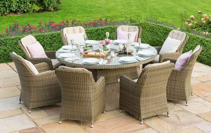 Maze Winchester 8 Seat Ice Bucket Dining Set with Lazy Susan Maze Winchester 8 Seat Ice Bucket Dining Set with Lazy Susan