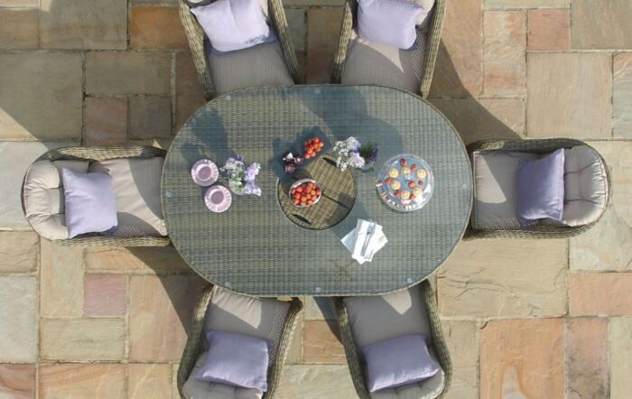 Maze Winchester 6 Seat Dining Set With Lazy Susan & Ice Bucket