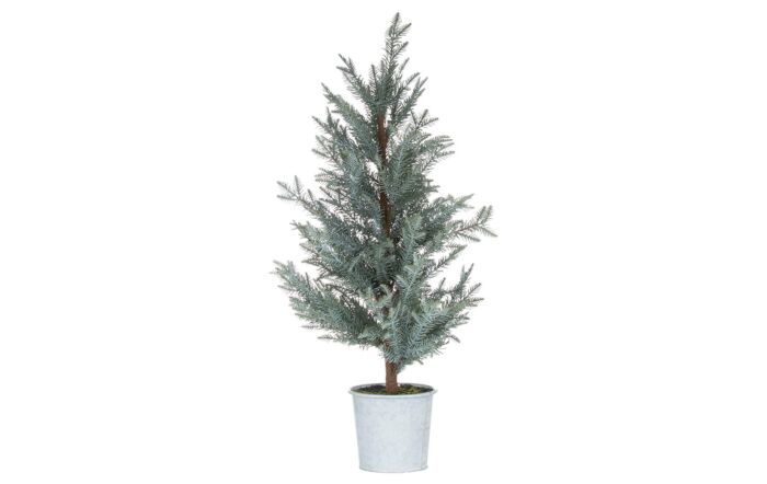 Hill Interiors Tall Christmas Fir Tree In Metal Pot Hill Interiors Tall Christmas Fir Tree In Metal Pot