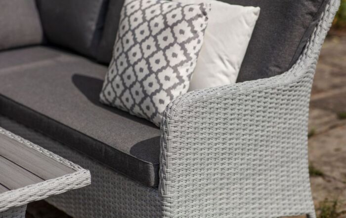 Bramblecrest Tetbury Mini Outdoor Corner Sofa Set with Adjustable Table - Graphite-X26TYGM01