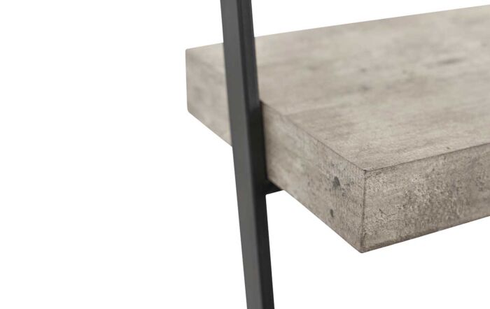 Pacific Lifestyle Jersey Concrete Effect Wood and Black Iron Four Shelf Unit-76-542