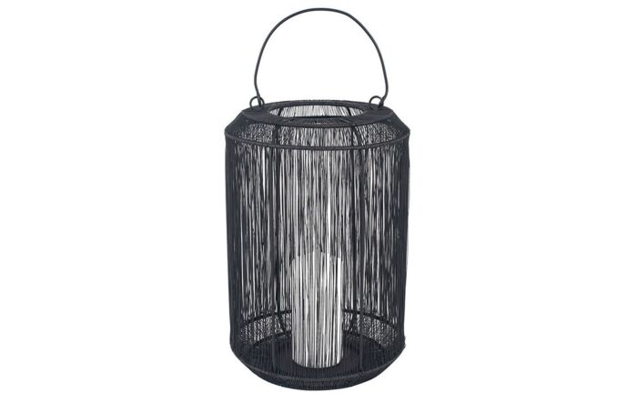 Pacific Lifestyle Matt Black Mesh Metal Round Large Lantern-70-584-MB-L