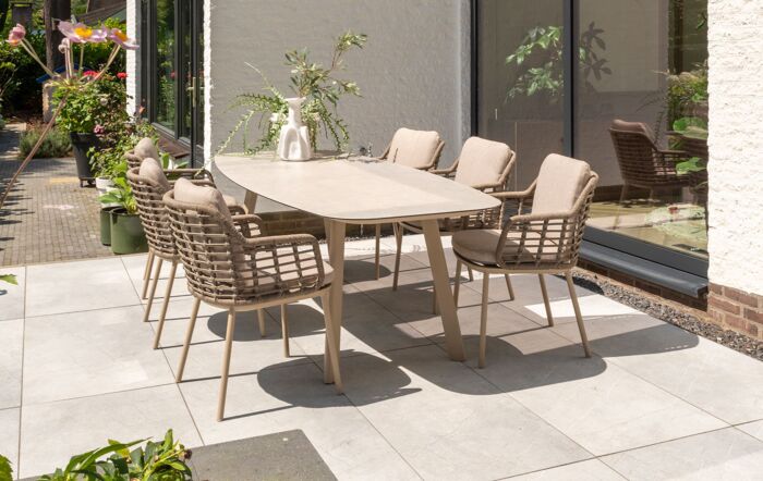 4 Seasons Outdoor Puglia 6 Seat Oval Dining Set-91627/91533