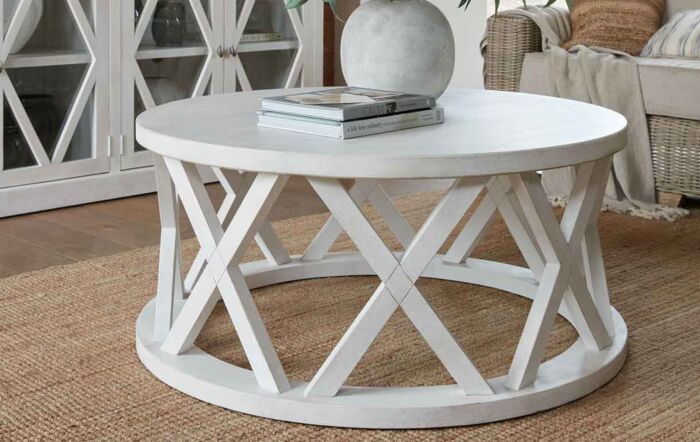 Hill Interiors Stamford Plank Round Coffee Table-22923