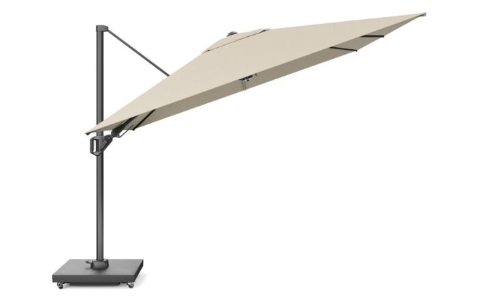 Pacific Lifestyle Challenger T2 3m Square Champagne Free Arm Parasol With 90kg Wheeled Base-18-148-CH& 18-125