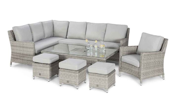 Maze Oxford Rattan Adjustable Garden Sofa Dining Set - Grey-OXF-V-205534-1