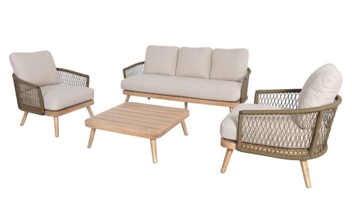 Maze Bali Rope Weave Three Seat Outdoor Sofa Set-BALI-3SLS-GR-OT