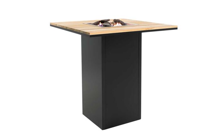 Pacific Lifestyle Cosiloft 100 Fire Pit Bar Table Black and Teak-18-530-BK-TK