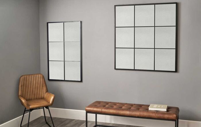 Pacific Lifestyle Dark Grey Metal 9 Section Square Wall Mirror-73-079