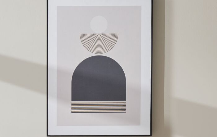 Pacific Lifestyle Art Deco Print With Linear Gold Detail And Black Frame-71-338