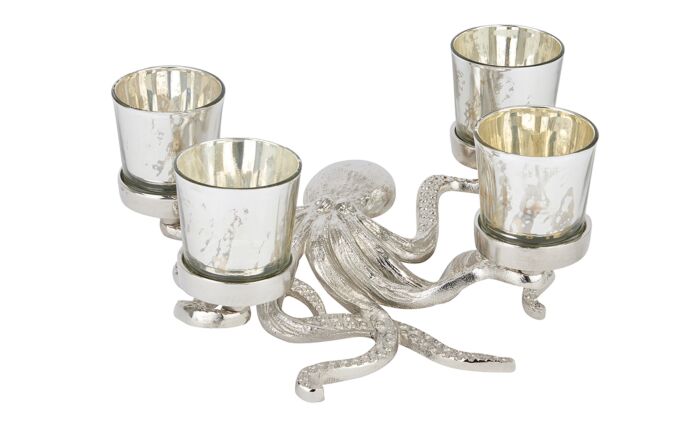 Hill Interiors Silver Octopus Four Tealight Holder-22225