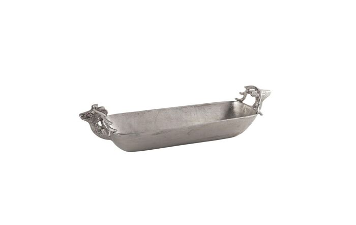Hill Interiors Farrah Collection Silver Large Deer Display Tray-21524