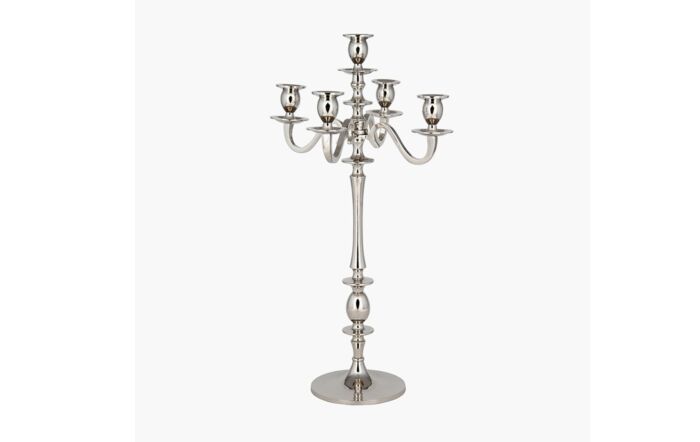 Pacific Lifestyle Shiny Nickel Aluminium & Iron Table Candelabra -70-181