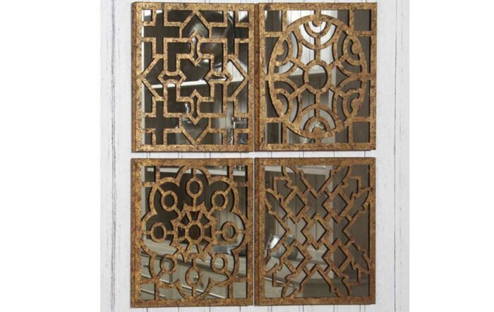Pacific Lifestyle Set of 4 Square Mirrored Wall Art