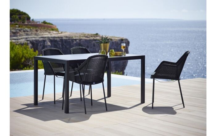 Cane-Line Breeze Four Seater Dining Set - Black-Breeze Dining Set-1-Black