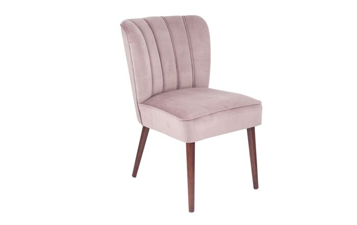 Pacific Lifestyle Ravenna Blush Pink Velvet Dining Chair Walnut Effect Legs-15-283-BP