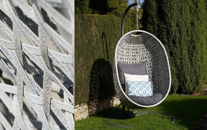 Bramblecrest Monterey Single Hanging Cocoon Egg Chair - Grey-RMHC1E