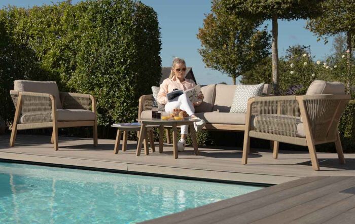 Maze Martinique Two Seat Rope Garden Sofa Set -MART-2SLS-LB