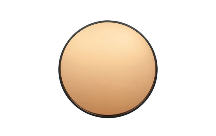 Pacific Lifestyle Black & Copper Wood Round Wall Mirror-73-063