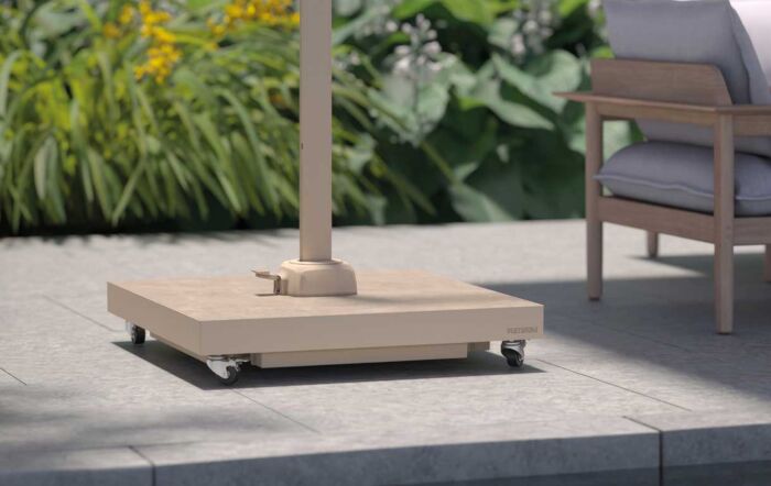 Pacific Lifestyle Ceramica Fillable 90kg Wheeled Parasol Base - Sandstone-18-299-SA
