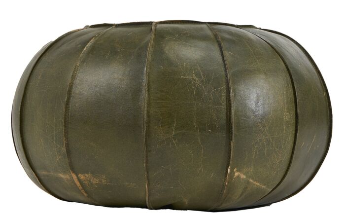 Pacific Lifestyle Giona Sage Green Leather Round Pouffe-15-301-SAG
