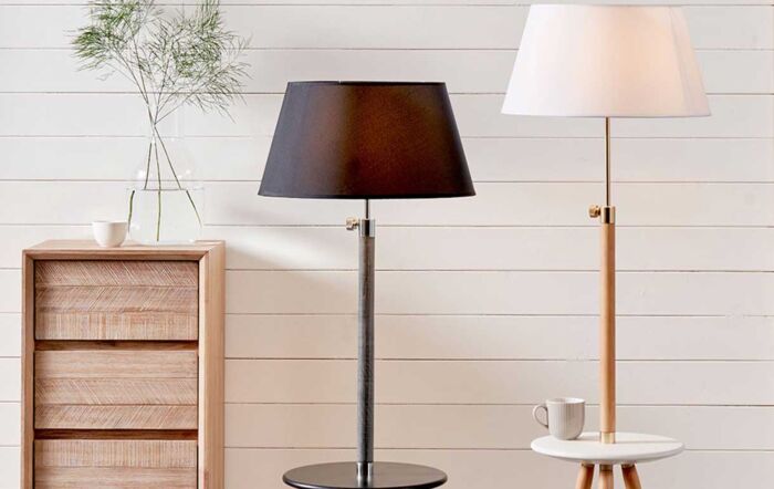 Pacific Lifestyle Malmo Natural Wood & White Table Floor Lamp-32-153-C