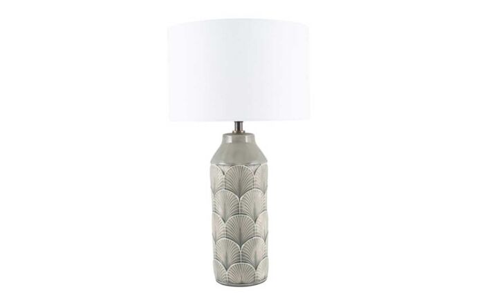 Pacific Lifestyle Bethan Embossed Grey Ceramic Table Lamp-30-724-C
