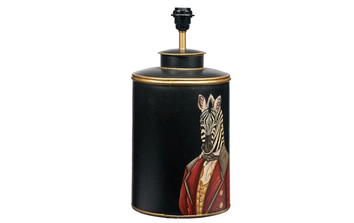 Pacific Lifestyle Zebra Black Hand Painted Metal Table Lamp-30-823-BO