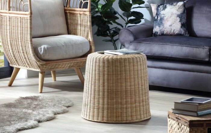 Natural Woven Rattan Round Side Table -313310