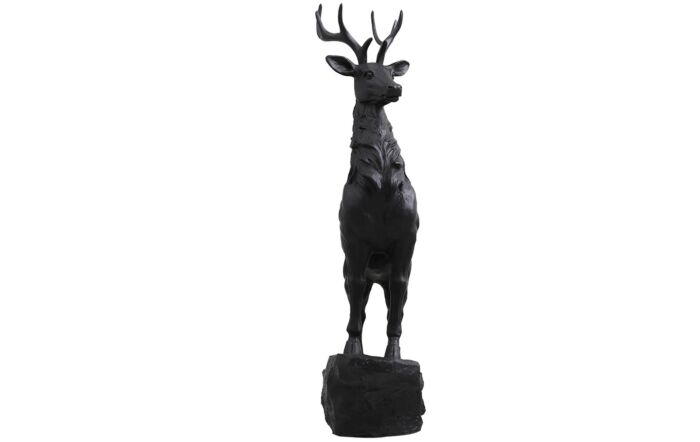 Hill Interiors Large Black Standing Stag Ornament-22308