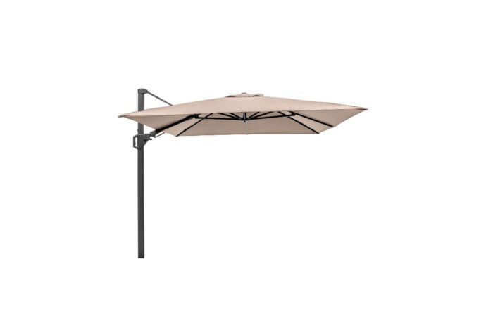 Pacific Lifestyle Challenger T2 3.5 x 2.6m Rectangular Taupe Free Arm Parasol With 90kg Wheeled Base-18-304-TA & 18-125